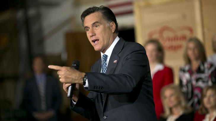 KANDIDATEN? Mitt Romney er her under en tale i Virginia i dag. Foto: REUTERS/Benjamin Myers/NTBScanpix