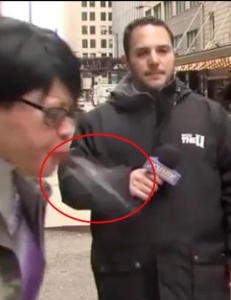 Her avbryter «spyttedama» tv-reporteren på direkten
