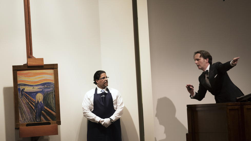SOLGT: Skrik av Edvard Munch ble solgt for 107 millioner dollar p� Sotheby's auksjonshus i New York. Munch-maleriet ble i natt dermed verdens dyreste maleri.  

Foto: Linda Forsell / NTB scanpix