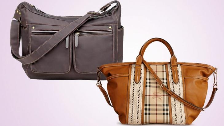 STOR PRISFORSKJELL: Stellevesken til venstre er fra Ryco og koster 499, mens stellevesken til høyre er fra Burberry og koster 9112. Foto: Produsentene STOR PRISFORSKJELL: Stellevesken til venstre er fra Ryco og koster 499, mens stellevesken til høyre er fra Burberry og koster 9112. Foto: Produsentene