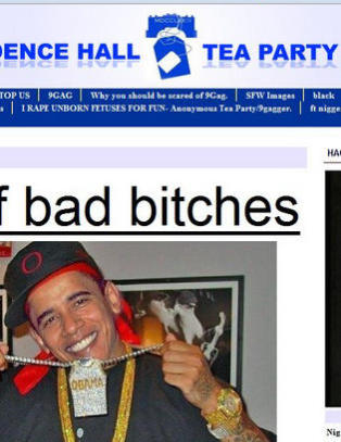 Publiserte bilde av smilende Obama med gullklokker, caps og armtatovering