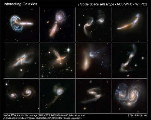 VOLDSOMME: Et knippe bilder av andre galaksekollisjoner. Foto/montasje: NASA/Hubble VOLDSOMME: Et knippe bilder av andre galaksekollisjoner. Foto/montasje: NASA/Hubble