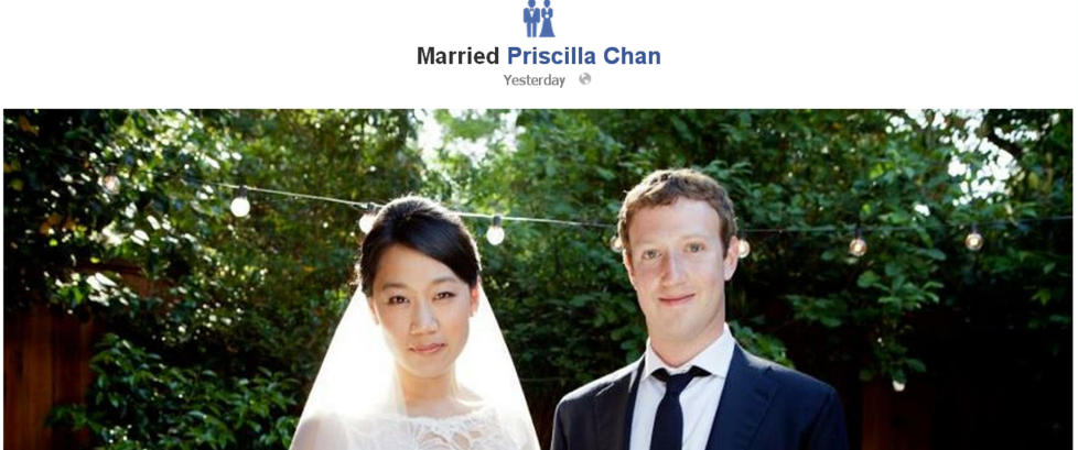 Mark Zuckerberg endret sivilstatusen til «gift»