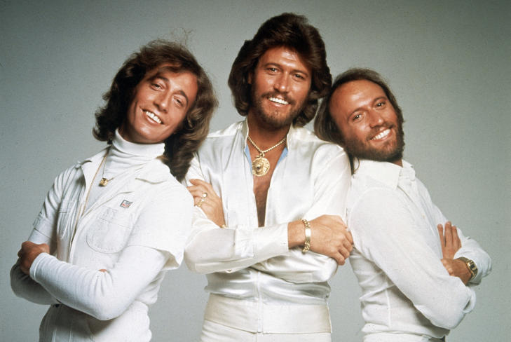 P� TOPPEN: Bee Gees fotografert i 1979, under promoteringen av albumet Spirits Having Flown. F.v. Robin, Barry og Maurice Gibb. Foto: AP/NTB SCANPIX