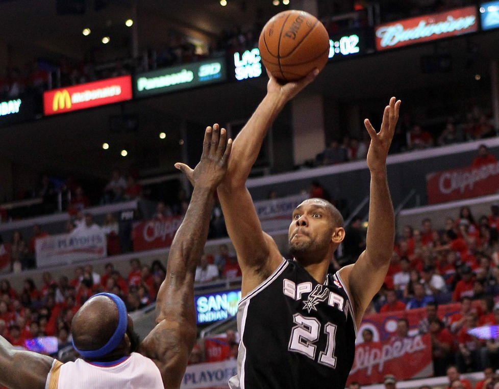 LETT MATCH: Tim Duncan og San Antonio Spurs er videre i NBA-sluttspillet etter fire strake seirer mot LA Clippers.Foto: Stephen Dunn/Getty Images/AFP/NTB scanpix