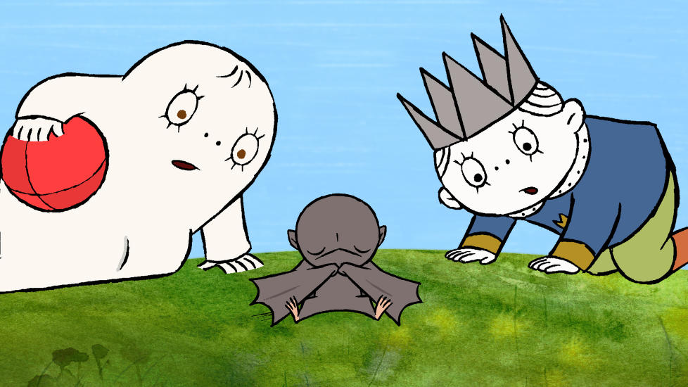 NY VENN: Laban og lilleprins Bus finner en flaggermusunge.