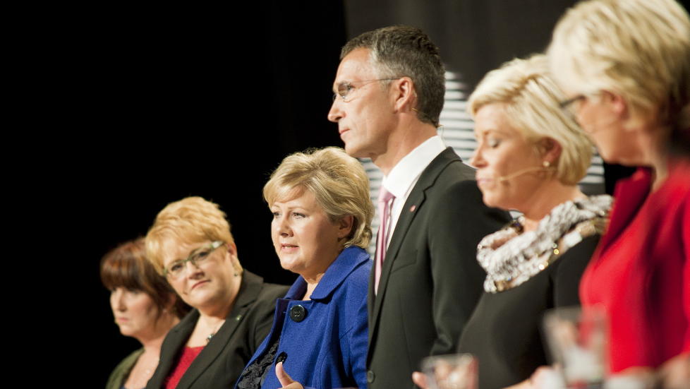 VRIR P� TEMATIKKEN: I stedet for � svare p� kritiske sp�rsm�l, vrir partilederne tematikken slik at det blir skapt anledning for en lovtale for sitt parti, skriver artikkelforfatteren &mdash; som det siste �ret har arbeidet med sin masteroppgave i retorikk. Foto: Fredrik Varfjell / NTB Scanpix