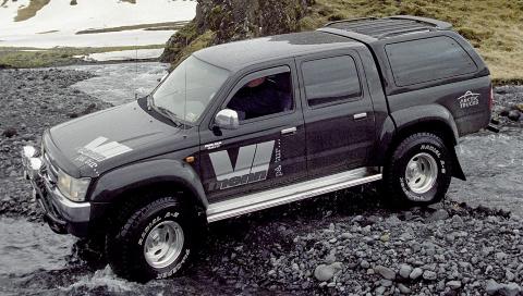 THE BEAST: Beistet, som bilen ble kalt, hadde for anledningen 35-tommers hjul. Foto: Egil Nordlien, Hm Foto THE BEAST: Beistet, som bilen ble kalt, hadde for anledningen 35-tommers hjul. Foto: Egil Nordlien, Hm Foto