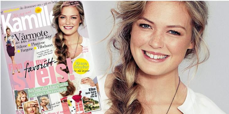 FORSIDEPIKE:: Rebecca L�ckra er jenta som vant Define Hair Award - hun har med andre ord Norges flotteste h�r! Som premie fikk hun pryde forsiden p� Norges herligste dameblad, Kamille. Renate Torseth