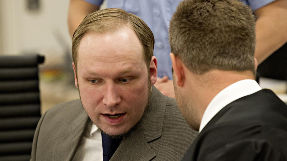 OPPR�RT: Anders Behring Breivik reagerte voldsomt p� professor Ulrik Fredrik Malts vitnem�l i tingretten i dag. Foto: Torbj�rn Berg / Dagbladet
