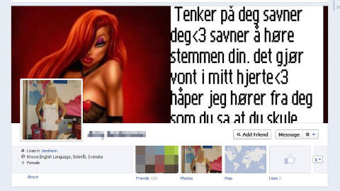 FALSKE PROFILER: Dette er to av Facebook-sidene som Koseprat-vertinnene har benyttet. FALSKE PROFILER: Dette er to av Facebook-sidene som Koseprat-vertinnene har benyttet.