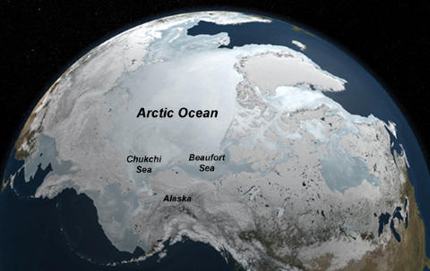LIV UNDER ISEN: Forskere trodde opprinnelig at det var umulig å finne fytoplankton under den tykke havisen. Illustrasjon: NASA LIV UNDER ISEN: Forskere trodde opprinnelig at det var umulig å finne fytoplankton under den tykke havisen. Illustrasjon: NASA