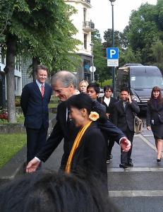 Aung San Suu Kyi i møte med Jonas Gahr Støre