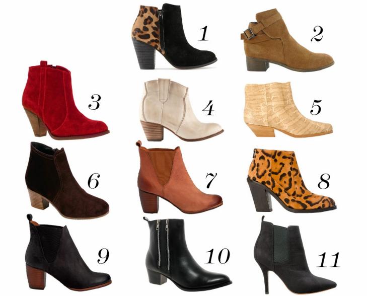 COWBOYINSPIRERTE SKO: 1. Aldo, kr 1199. 2. Nelly White, kr 799. 3. Asos.com, kr 450. 4. Aldo, kr 1199. 5. Surface to air, kr 2500. 6.Eurosko, kr 899. 7. Bianco, kr 699. 8. Surface to Air, kr 2500. 9. Bianco, kr 699. 10. Asos.com, kr 550. 11. Bik Bok, kr 590. FOTO: Produsentene