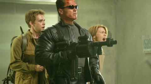 SKUESPILLER: Nick Stahl er for mange kjent fra �Terminator 3�Bilder fra den amerikanske filmen Terminator 3�. Her sammen med Arnold Schwarzenegger og Claire Danes. Foto: NTB Scanpix