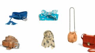 TILBEH�R: Gj�r de gamle plaggene nye bare ved hjelp av tilbeh�r. Brunt belte fra Beck S�ndergaard, 399 kr, bl�tt belte fra Bik Bok, 99 kr, bandana fra Lindex, 49,50 kr, skjerf fra InWear, 199 kr, beige veske fra InWear, 1199 kr, r�d veske fra Lindex, 199 kr. Foto: PRODUSENTENE