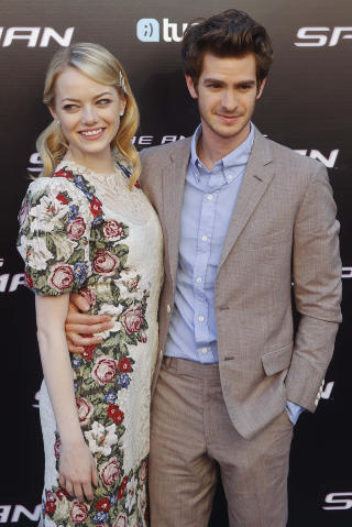 FANT LYKKEN: Emma Stone og Andrew Garfield fant kj�rligheten under innspillingen av �The Amazing Spider-Man�. Foto: Stella pictures