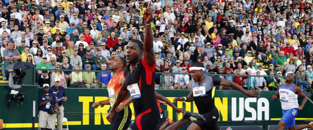 Gatlin og Gay med skremmeskudd til Bolt