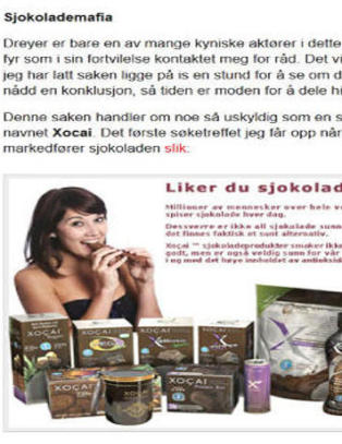 Bloggere ble truet med millionss�ksm�l etter � ha blogget om �helsesjokolade�