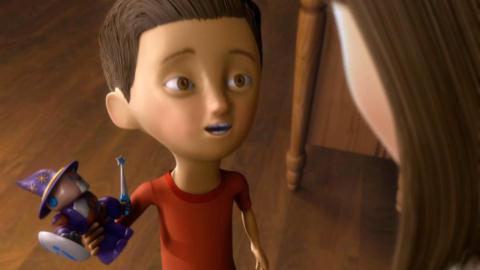 NY LEKE: I løpet av filmen går gutten fra å være glad for sin nye leke, til å ikke ville ha den, for å ikke gjøre Satan glad. Foto: Skjermdump fra filmen NY LEKE: I løpet av filmen går gutten fra å være glad for sin nye leke, til å ikke ville ha den, for å ikke gjøre Satan glad. Foto: Skjermdump fra filmen
