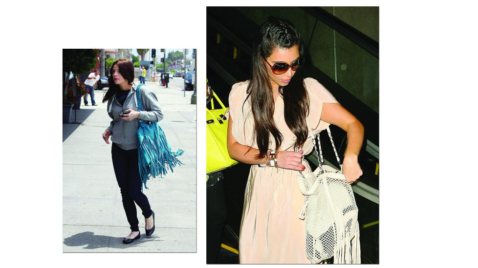 ELSKER FRYNSER: Rikmannsdatteren Kim Kardashian og countrystjernen Lee Ann Rimes er to av dem som er sett en rekke ganger med sin hvite Chanel-utgave. �Twilight�-skuespiller Ashely Greene sverger til en turkis utgave fra Ember Skye.      Foto: Stella Pictures