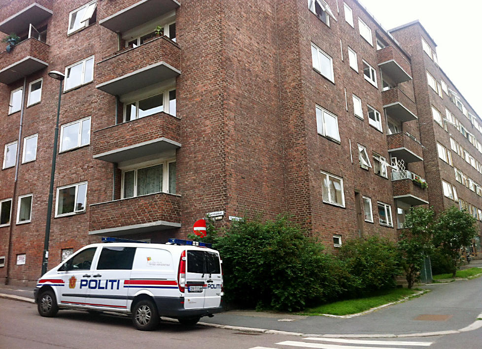 SKUDD: To mann er pågrepet etter at det ble løsnet skudd i Casparis gate i Oslo. Foto: Benjamin A. Ward / Dagbladet