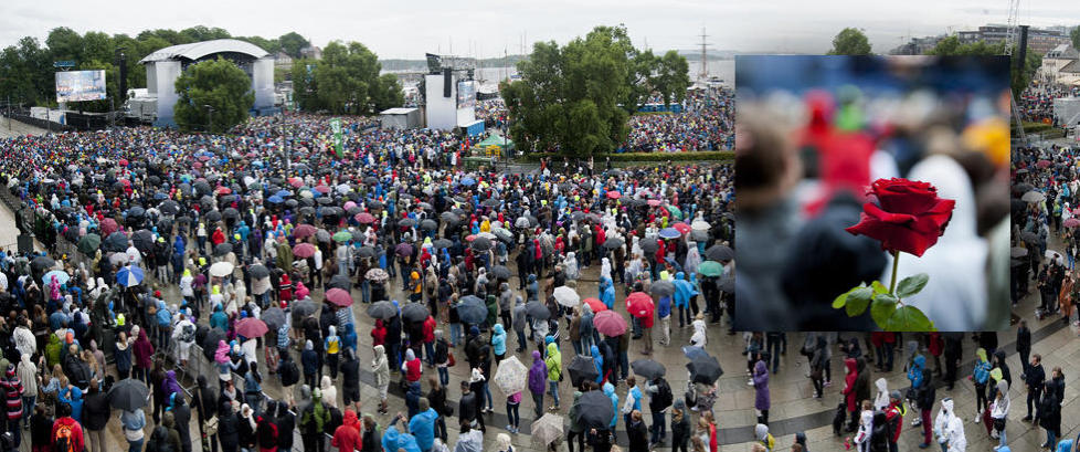60 000 samlet seg i Oslo-regnet og lot seg røre av Bruce, rosene og livet