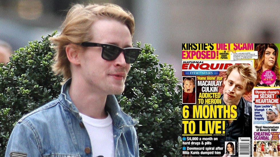 �T�PELIG FIKSJON�: Barnestjerna Macaulay Culkin (31) benekter at han er avhengig av heroin som avisa National Enquirer hevder. Foto: Stella Pictures / Faksimile National Enquirer