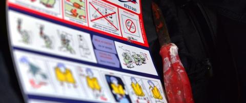 Denne fiskekniven ble ikke oppdaget i sikkerhetskontrollen