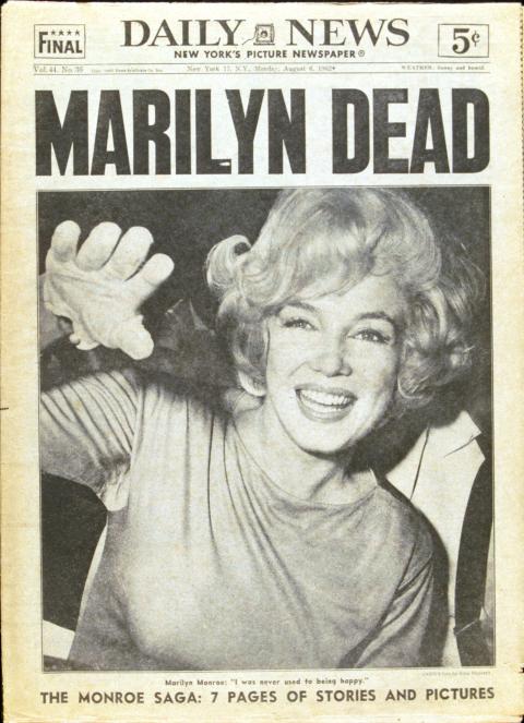 SJOKKET: �Marilyn Dead� var alt avisa Daily News trengte � skrive p� sin forside i 1962. Foto: Stella Pictures
