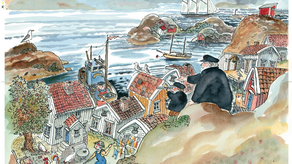 SKUTER, MANETER, FISK OG FYR: I faktaboka �Los-Reinerts verden� kan barn og voksne l�re om skuter og fyr, maneter og fangstredskaper. Men hvor er kapittelet om knuter? Illustrasjon fra boka