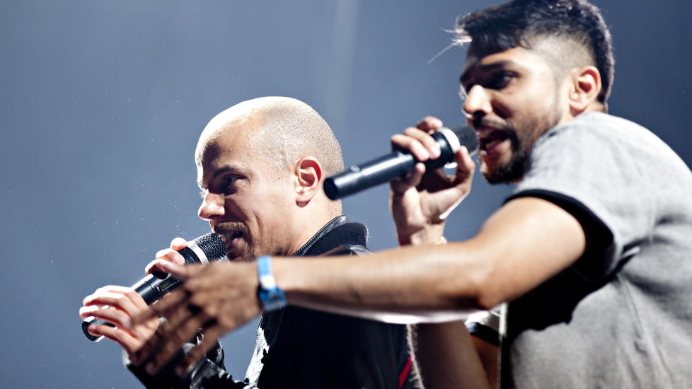 Oslo  20120811.
Karpe Diem med Magdi Omar Ytreeide Abdelmaguid og Chirag Rashmikant Patel spilte p� �yafestivalen l�rdag kveld.
Foto: Anette Karlsen / NTB scanpix
