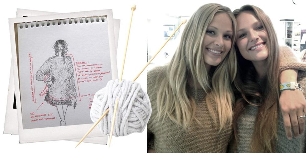 MAMMAS ST�RSTE FANS: Skappel-s�strene Maria Skappel Holzweiler og Marthe Skappel if�rt mamma Dorthes superpopul�re strikkegenser. FOTO: Maria Skappel Holzweiler