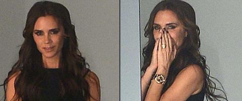 Her klarer selv ikke Victoria Beckham � holde smilet tilbake