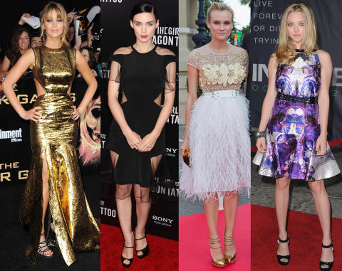KJENDISFAVORITT: Jennifer Lawrence, Rooney Mara, Diane Kruger og Amanda Seyfried er bare noen av Hollywood-kvinnene som har lagt sin elsk p� Prabal Gurungs design. Foto: Stella Pictures