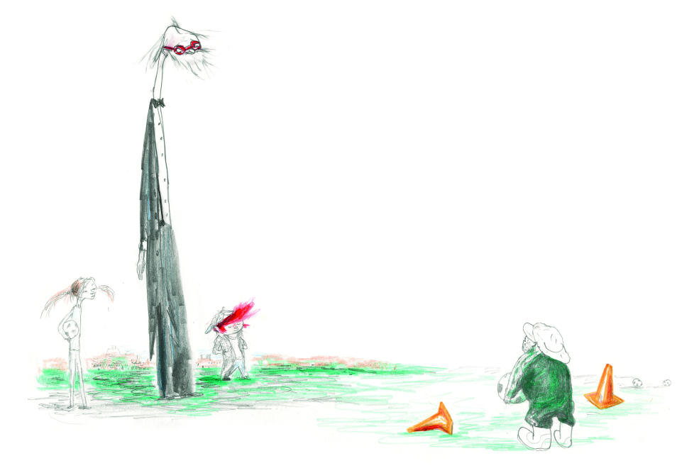 RISTET, IKKE R�RT: Nesb�s siste Proktor har James Bondske dimensjoner med proktor som en slags Q. Illustrasjon: Per Dybvig.