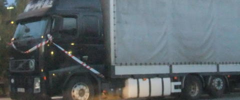 Trailersj�f�r hardt brannskadd i propaneksplosjon