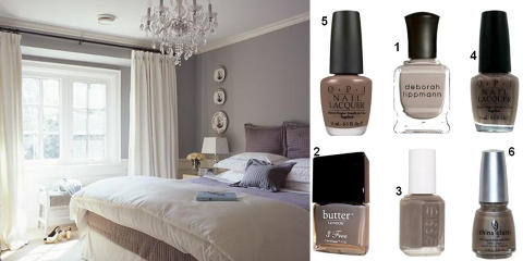 TYNN GRENSE MELLOM MOTE OG INTERI�R: Produsentene av neglelakk har v�rt klar over hvor lekker denne fargen er en god stund allerede. Np er turen kommet til interi�rverdenen. Foto: Housetohome.co.uk/Produsenten