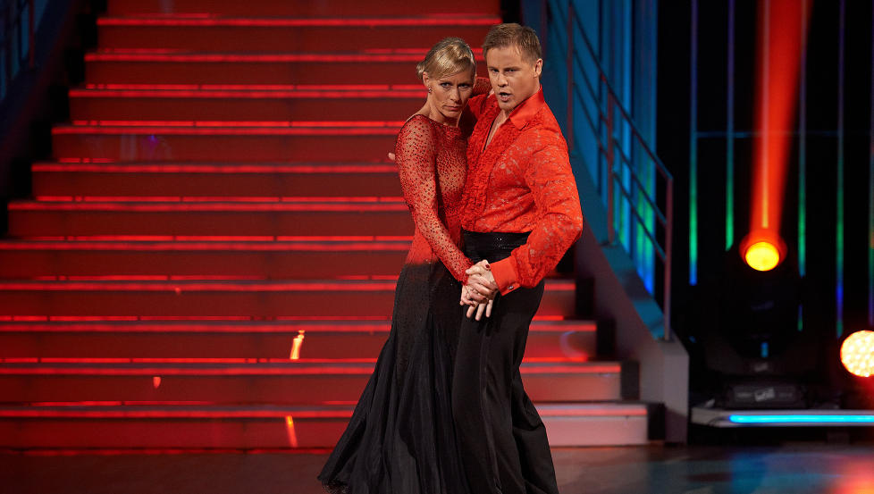 FIKK KRITIKK: Marit Mikkelsplass ligger nest sist etter kveldens dans. Foto: Stella Pictures.