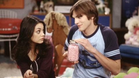 SPILTE PAR: Mila Kunis og Ashton Kutcher spilte kj�rester i tv-serien �That 70s Show�. Foto: Stella pictures