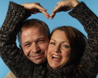 Partnere:  B�e og Hilde Lyr�n har jobbet sammen mange ganger. Her i forbindelse med tv-serien Hilde & Brede Show i 2002. (Foto: Lars Eivind Bones, Dagbladet)