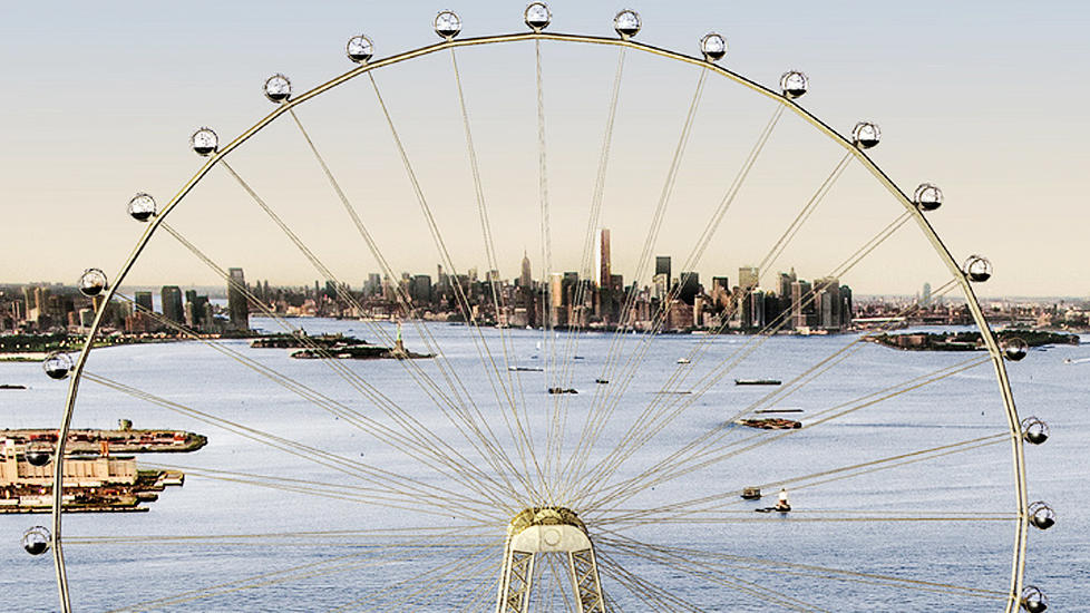 VERDENS ST�RSTE: Pariserhjulet �The New York Wheel� vil bli det st�rste av sitt slag i verden, og v�re halvparten s� h�yt som Empire State Building. Fra toppen vil du blant annet kunne se Frihetsgudinnen, Manhattan skyline og havneomr�det i New York. Foto: OFFICE OF THE MAYOR OF NEW YORK / AP PHOTO  / NTB-SCANPIX