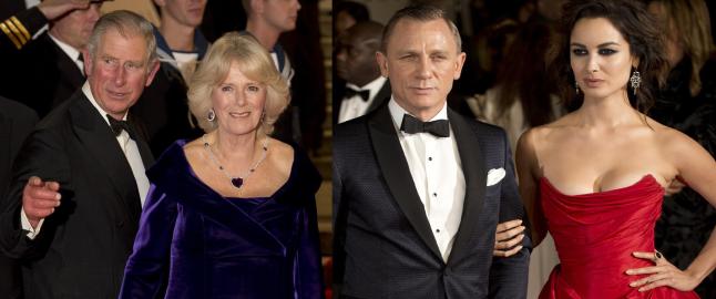 Stjernene str�lte p� rojal James Bond-premiere