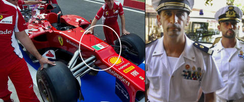 Dette Ferrari-flagget f�r indiske fiskere til � se r�dt