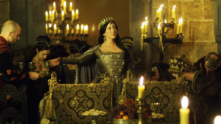 FRA «THE TUDORS»: Maria Doyle Kennedy, ikke minst kjent fra «Downton Abbey» og The tudors skal spille venninne av hovedrollen i den nye filmen. Her er hun i rollen som dronning Katherine av Aragon i «The Tudors». Foto: NRK FRA «THE TUDORS»: Maria Doyle Kennedy, ikke minst kjent fra «Downton Abbey» og The tudors skal spille venninne av hovedrollen i den nye filmen. Her er hun i rollen som dronning Katherine av Aragon i «The Tudors». Foto: NRK