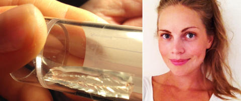 Ingri (25) hadde denne glassbiten i l�ret i �tte �r