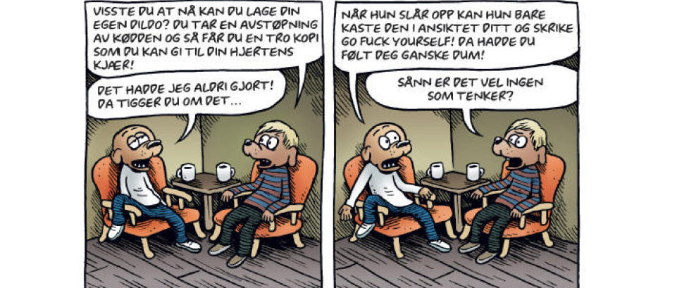 �Jeg kommer til � sitte forn�yd i bleier mens jeg tegner og drikker �l med suger�r�