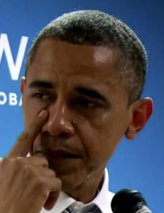 Obama gr�t under takketale