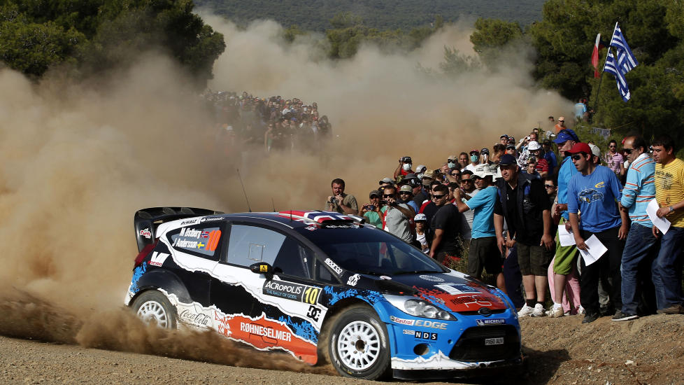 VANT VM-L�P: Mads �stberg tok en rallyseier og og kjempet om bronse i VM denne sesongen. Det holdt likevel ikke til et fabrikksete neste sesong. Foto: AP /Petros Giannakouris / Scanpix