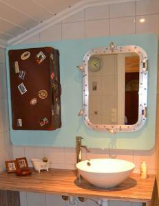 Tenk koffert p� badet